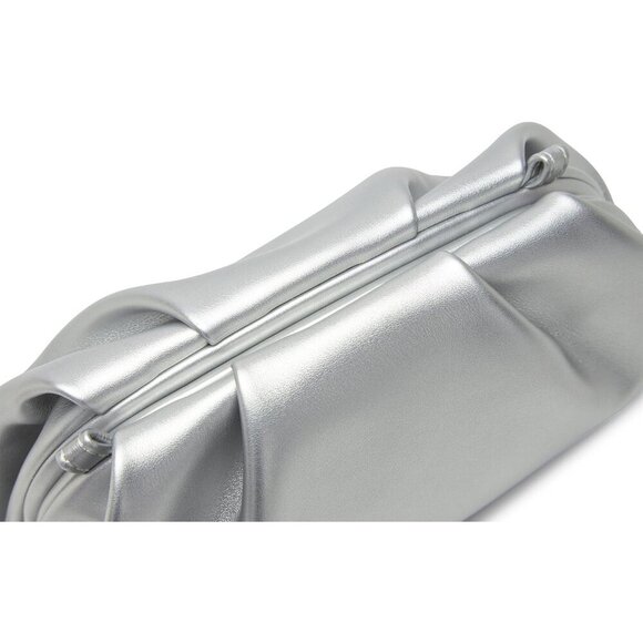 🆕Women's Silver Soft PU Leather Clutch Purse Elegant Formal Evening Bag - Picture 6 of 9